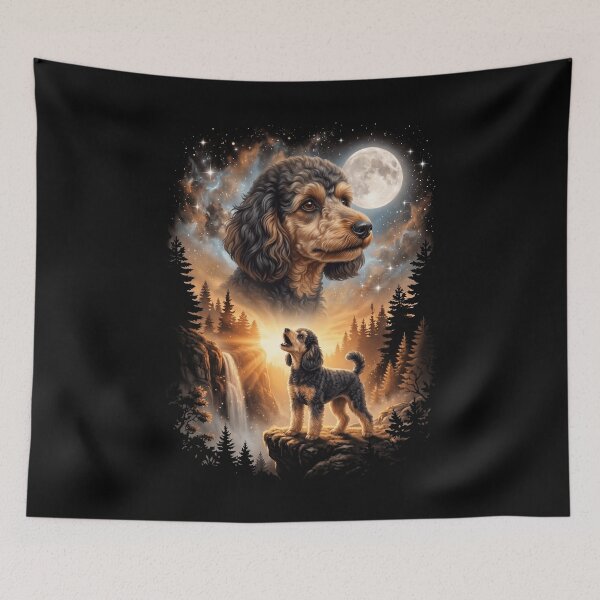 Item preview, Toy Poodle Howling Moon Art Dog Mom Dad Lover designed and sold by dian-rody-crest.