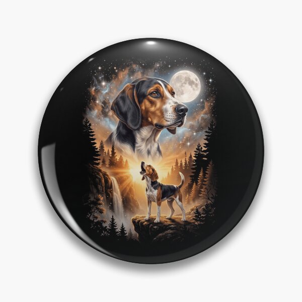 Item preview, Treeing Walker Coonhound Howling Moon Art Dog Mom Dad Lover designed and sold by dian-rody-crest.