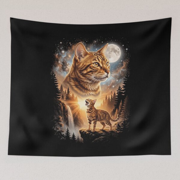 Item preview, Toyger Howling Moon Art Cat Mom Dad Lover designed and sold by dian-rody-crest.
