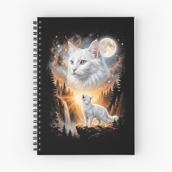 Item preview, Turkish Angora Howling Moon Art Cat Mom Dad Lover designed and sold by dian-rody-crest.