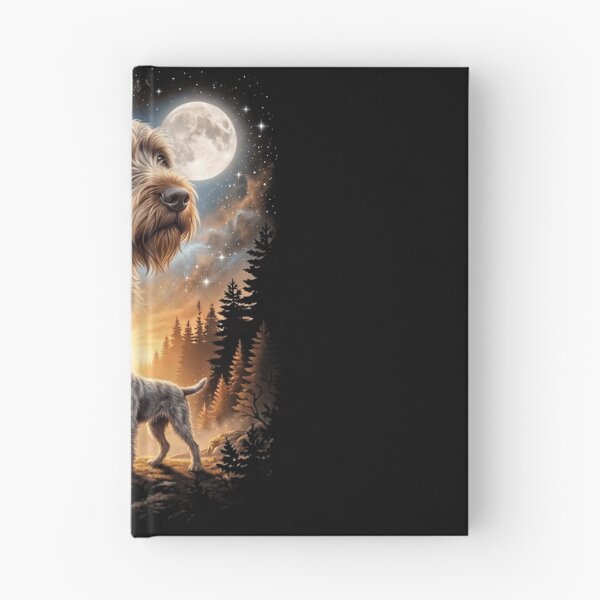 Item preview, Wirehaired Pointing Griffon Howling Moon Art Dog Mom Dad Lover designed and sold by dian-rody-crest.