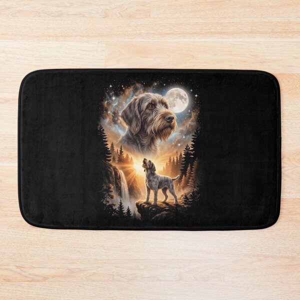 Item preview, Wirehaired Pointing Griffon Howling Moon Art Dog Mom Dad Lover designed and sold by dian-rody-crest.