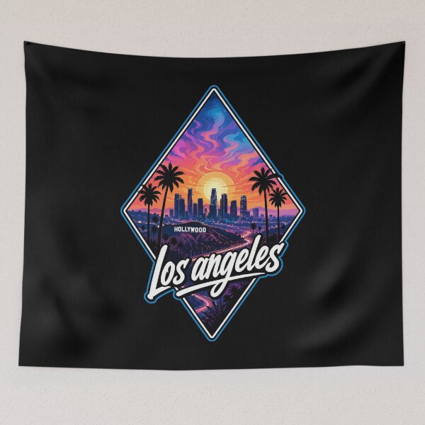 Item preview, Hollywood Los Angeles Travel Trippy Art designed and sold by TomFrontierArt.