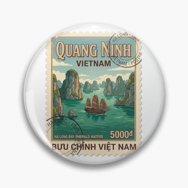 Item preview, Vietnam Ha Long Bay Vintage Travel Stamp designed and sold by k3rstman1.