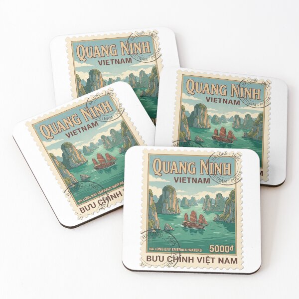 Item preview, Vietnam Ha Long Bay Vintage Travel Stamp designed and sold by k3rstman1.