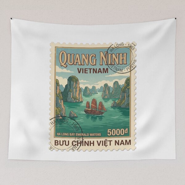 Item preview, Vietnam Ha Long Bay Vintage Travel Stamp designed and sold by k3rstman1.
