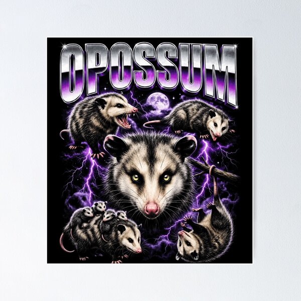 Item preview, Opossum Moon Wildlife Collage designed and sold by OceanBandwear.