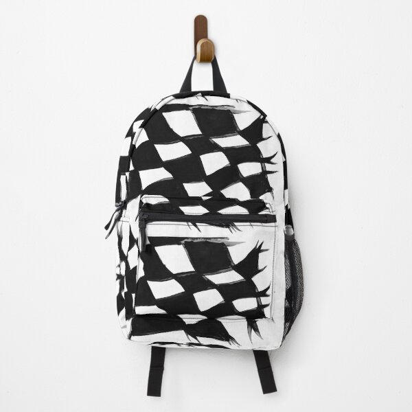 Item preview, Funky checkered black and white wavy pattern designed and sold by SillyGhoul.