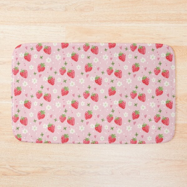 Item preview, Strawberry Toss Pink Floral Kawaii Pattern designed and sold by VenusandMoon.