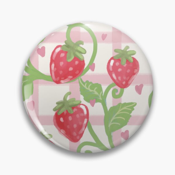 Item preview, Strawberry Vine Cottagecore Botanical Gingham Pattern designed and sold by VenusandMoon.