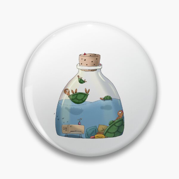 Item preview, Undersea Vibe Check: Record Player & Relaxed Turtles in a Bottle designed and sold by The Whimsy Nest Art.