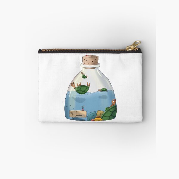 Item preview, Undersea Vibe Check: Record Player & Relaxed Turtles in a Bottle designed and sold by The Whimsy Nest Art.