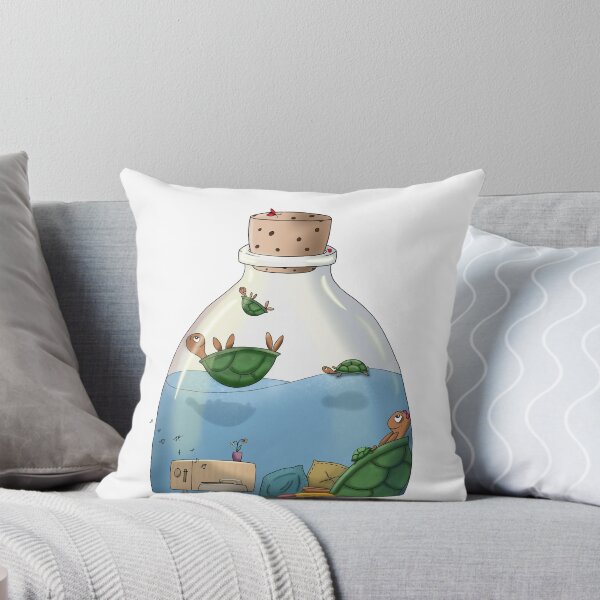 Item preview, Undersea Vibe Check: Record Player & Relaxed Turtles in a Bottle designed and sold by The Whimsy Nest Art.