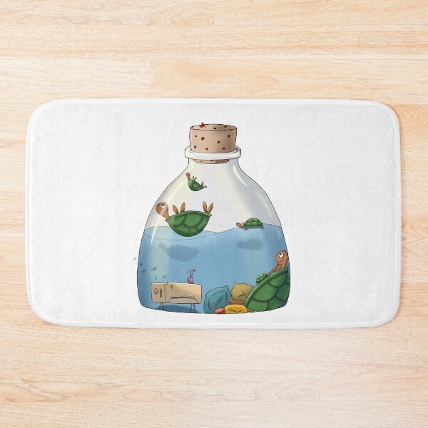 Item preview, Undersea Vibe Check: Record Player & Relaxed Turtles in a Bottle designed and sold by The Whimsy Nest Art.