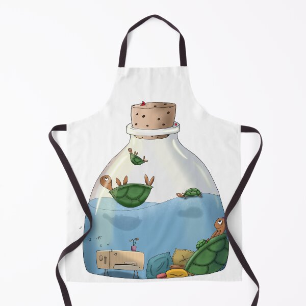 Item preview, Undersea Vibe Check: Record Player & Relaxed Turtles in a Bottle designed and sold by The Whimsy Nest Art.