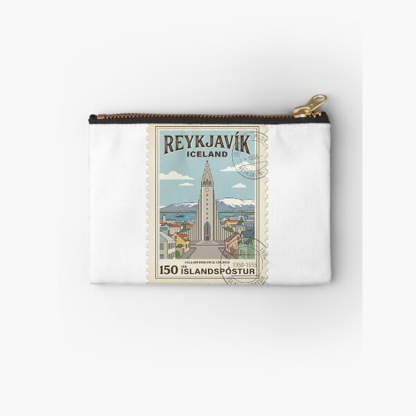 Item preview, Reykjavík Iceland Hallgrímskirkja Church Vintage Travel Stamp designed and sold by k3rstman1.