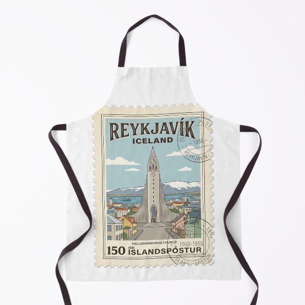 Item preview, Reykjavík Iceland Hallgrímskirkja Church Vintage Travel Stamp designed and sold by k3rstman1.