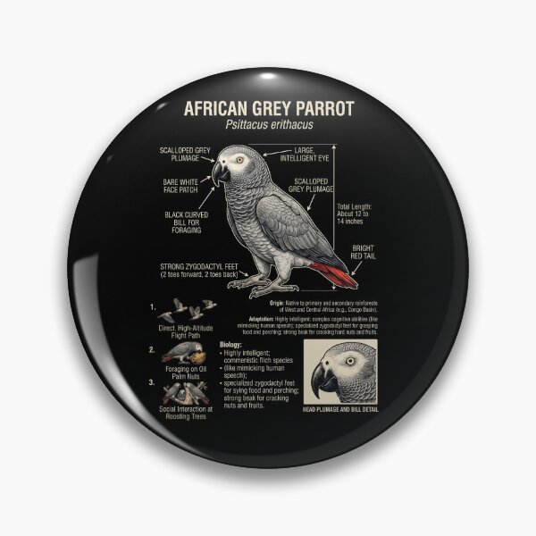 Item preview, African Grey Scientific Anatomy Ornithology Parrot Lover designed and sold by dian-rody-crest.