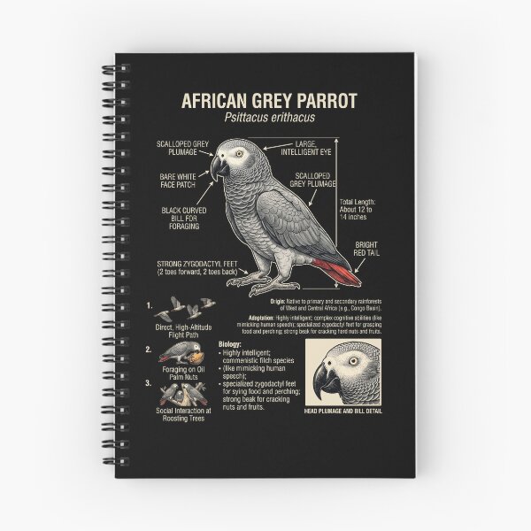 Item preview, African Grey Scientific Anatomy Ornithology Parrot Lover designed and sold by dian-rody-crest.