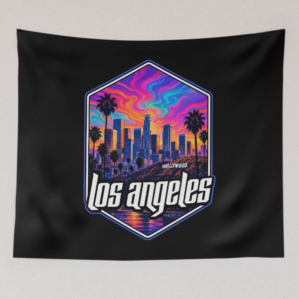 Item preview, Hollywood Los Angeles California Travel Trippy Art designed and sold by TomFrontierArt.