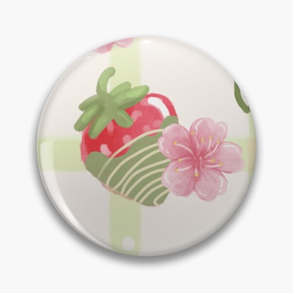 Item preview, Matcha-dipped Strawberries Cute Green Gingham Pattern designed and sold by VenusandMoon.