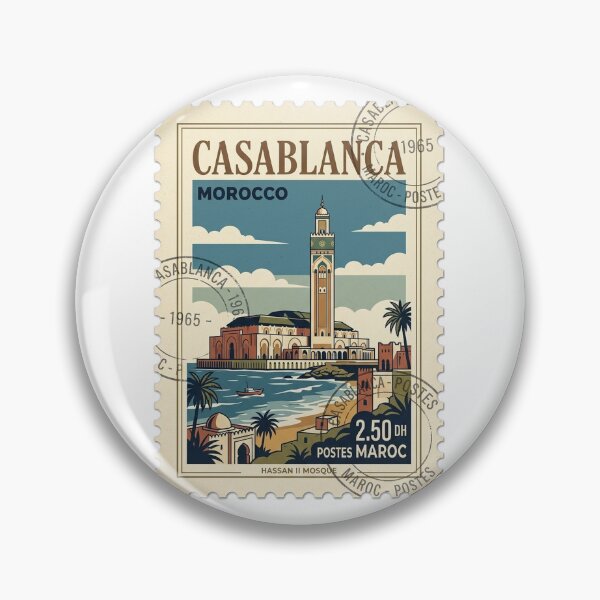 Item preview, Vintage Casablanca Morocco Hassan II Mosque Travel Stamp designed and sold by k3rstman1.