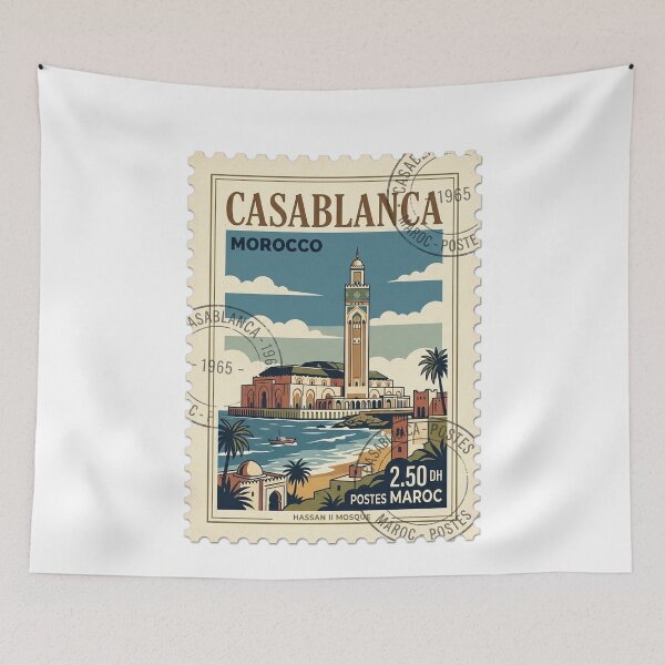Item preview, Vintage Casablanca Morocco Hassan II Mosque Travel Stamp designed and sold by k3rstman1.