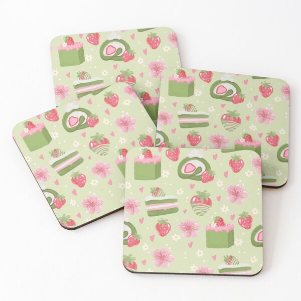 Item preview, Sweet Matcha Cakes Kawaii Dessert Pattern designed and sold by VenusandMoon.