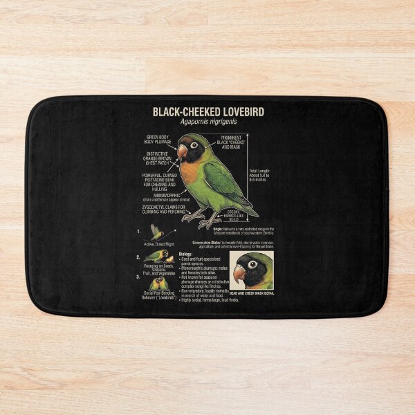 Item preview, Black cheeked Lovebird Scientific Anatomy Ornithology Parrot Lover designed and sold by dian-rody-crest.