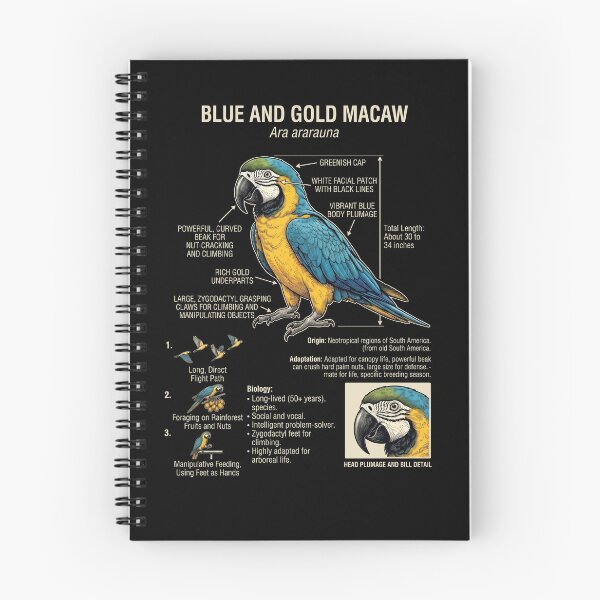 Item preview, Blue and Gold Macaw Scientific Anatomy Ornithology Parrot Lover designed and sold by dian-rody-crest.
