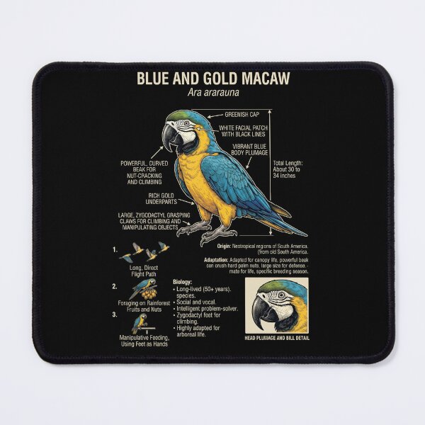 Item preview, Blue and Gold Macaw Scientific Anatomy Ornithology Parrot Lover designed and sold by dian-rody-crest.