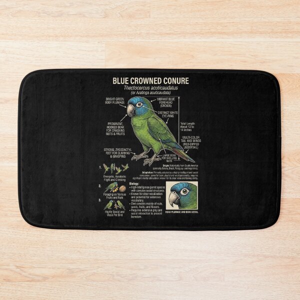 Item preview, Blue Crowned Conure Scientific Anatomy Ornithology Parrot Lover designed and sold by dian-rody-crest.