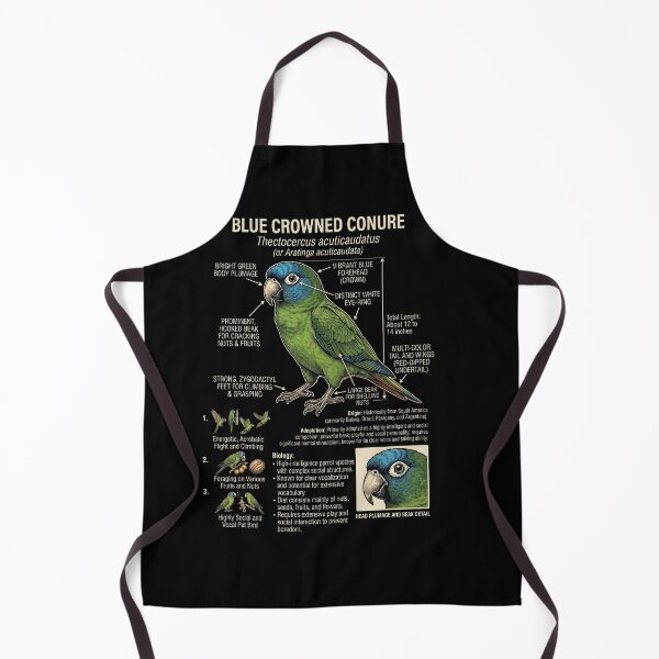 Item preview, Blue Crowned Conure Scientific Anatomy Ornithology Parrot Lover designed and sold by dian-rody-crest.