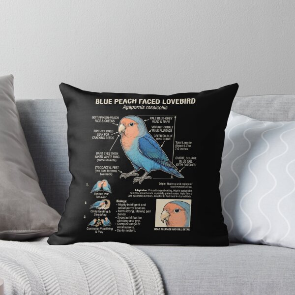Item preview, Blue Peach Faced Lovebird Scientific Anatomy Ornithology Parrot Lover designed and sold by dian-rody-crest.