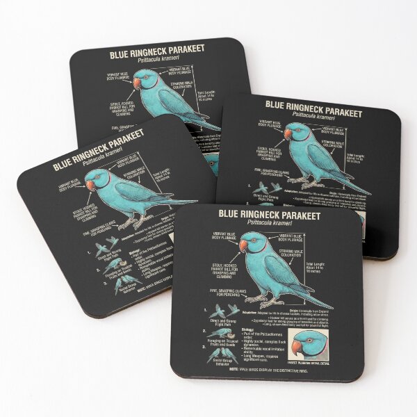 Item preview, Blue Ringneck Parakeet Scientific Anatomy Ornithology Parrot Lover designed and sold by dian-rody-crest.