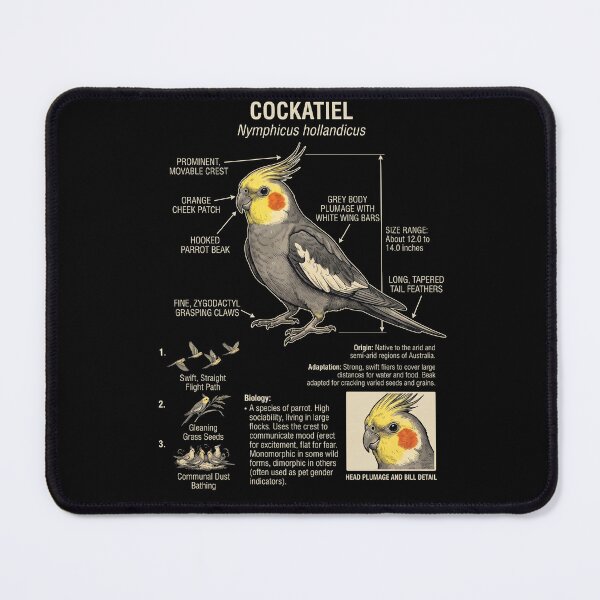 Item preview, Cockatiel Scientific Anatomy Ornithology Parrot Lover designed and sold by dian-rody-crest.