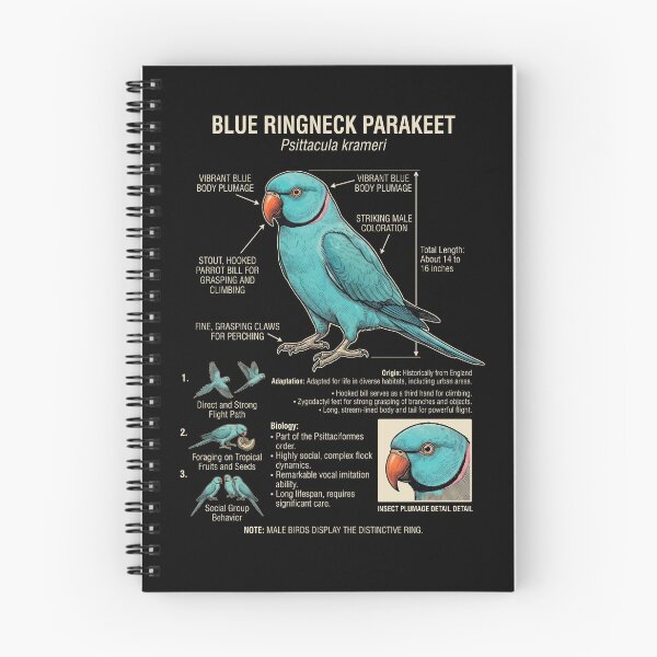 Item preview, Blue Ringneck Parakeet Scientific Anatomy Ornithology Parrot Lover designed and sold by dian-rody-crest.