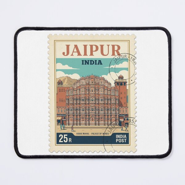 Item preview, Vintage Hawa Mahal Jaipur India Travel Stamp designed and sold by k3rstman1.