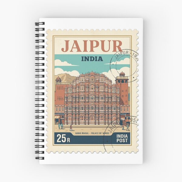 Item preview, Vintage Hawa Mahal Jaipur India Travel Stamp designed and sold by k3rstman1.