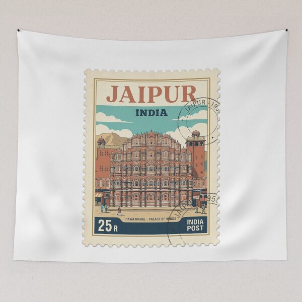 Item preview, Vintage Hawa Mahal Jaipur India Travel Stamp designed and sold by k3rstman1.