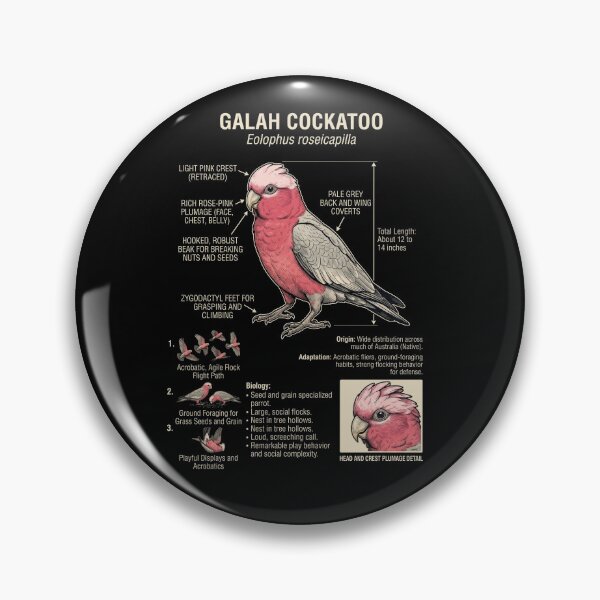 Item preview, Cockatoo Galah Scientific Anatomy Ornithology Parrot Lover designed and sold by dian-rody-crest.
