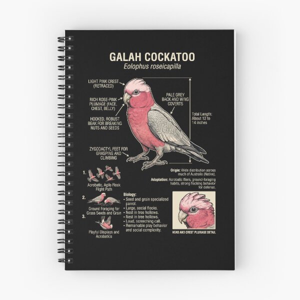 Item preview, Cockatoo Galah Scientific Anatomy Ornithology Parrot Lover designed and sold by dian-rody-crest.