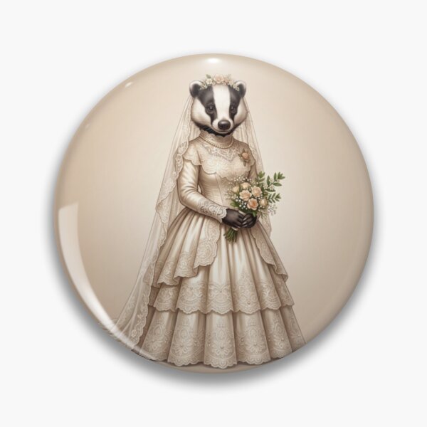 Item preview, Victorian Badger Bride Woodland Wedding Cottagecore Portrait designed and sold by Englandbear.