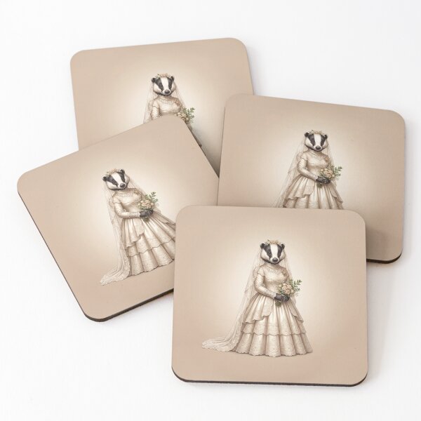 Item preview, Victorian Badger Bride Woodland Wedding Cottagecore Portrait designed and sold by Englandbear.