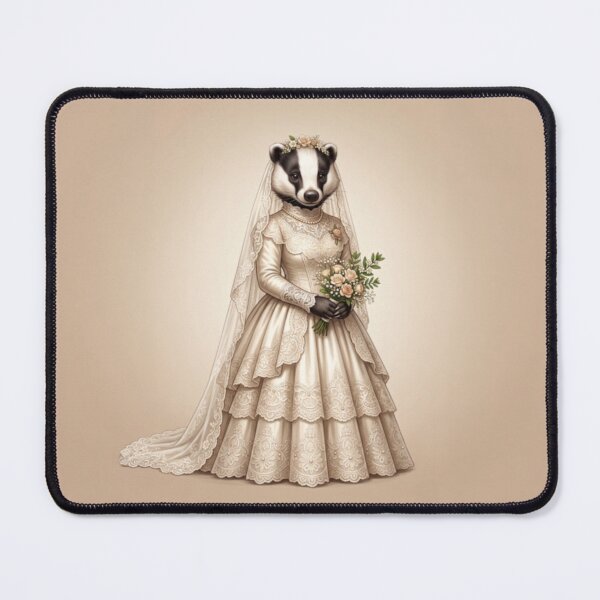 Item preview, Victorian Badger Bride Woodland Wedding Cottagecore Portrait designed and sold by Englandbear.