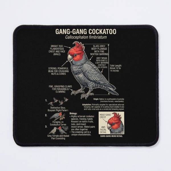 Item preview, Gang gang Cockatoo Scientific Anatomy Ornithology Parrot Lover designed and sold by dian-rody-crest.