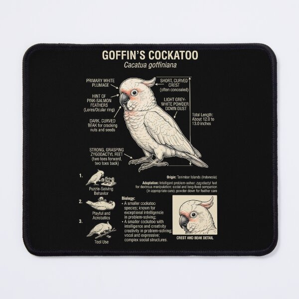Item preview, Goffin's Cockatoo Scientific Anatomy Ornithology Parrot Lover designed and sold by dian-rody-crest.