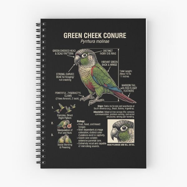 Item preview, Green Cheek Conure Scientific Anatomy Ornithology Parrot Lover designed and sold by dian-rody-crest.