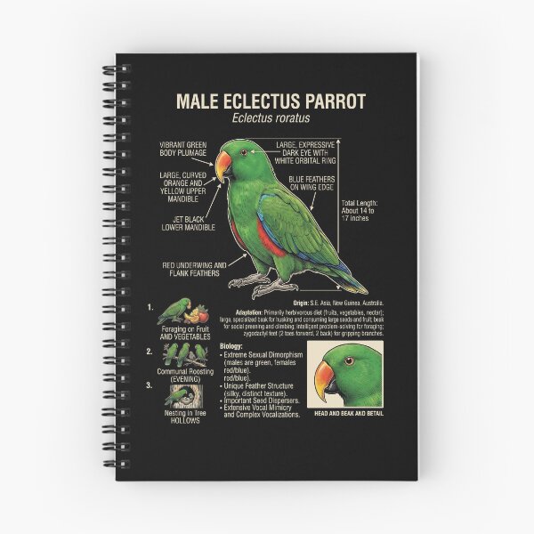 Item preview, Green Eclectus Scientific Anatomy Ornithology Parrot Lover designed and sold by dian-rody-crest.