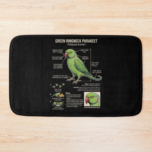 Item preview, Green Ringneck Parakeet Scientific Anatomy Ornithology Parrot Lover designed and sold by dian-rody-crest.